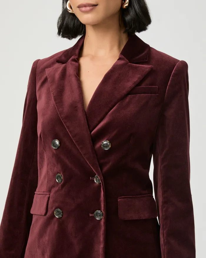 Jackets and Coats Women Malbec Blazer 8211 Dark Oxblood Velvet PAIGE Jackets and Coats Women Malbec Blazer 8211 Dark Oxblood Velvet PAIGE