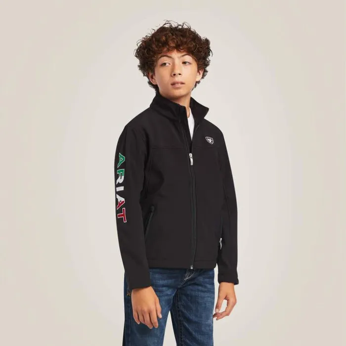 Jackets and Vests Kids Ariat New Team Softshell MEXICO Jacket Black Jackets and Vests Kids Ariat New Team Softshell MEXICO Jacket Black