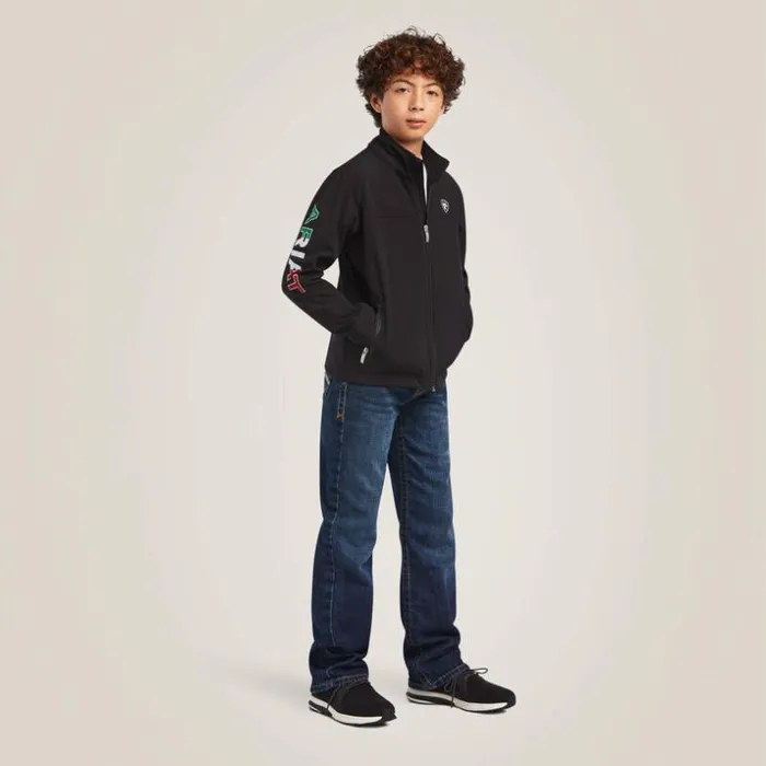 Jackets and Vests Kids Ariat New Team Softshell MEXICO Jacket Black Jackets and Vests Kids Ariat New Team Softshell MEXICO Jacket Black