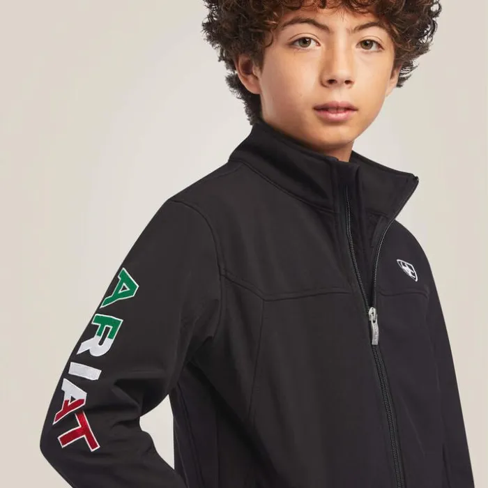 Jackets and Vests Kids Ariat New Team Softshell MEXICO Jacket Black Jackets and Vests Kids Ariat New Team Softshell MEXICO Jacket Black