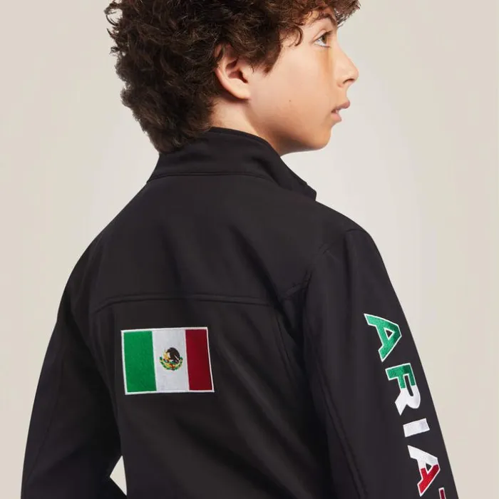 Jackets and Vests Kids Ariat New Team Softshell MEXICO Jacket Black Jackets and Vests Kids Ariat New Team Softshell MEXICO Jacket Black
