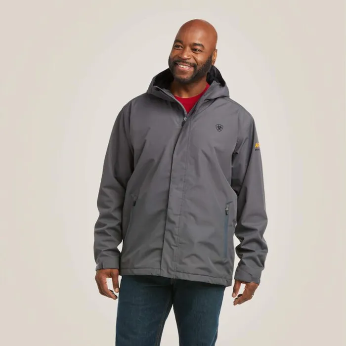 Jackets and Vests Men Ariat Rebar Stormshell Waterproof Jacket Rebar Grey