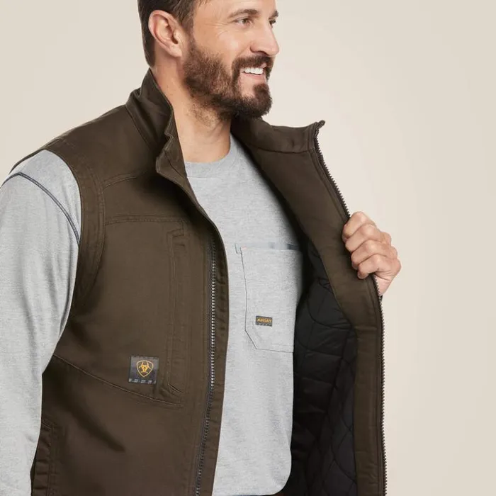 Jackets and Vests Men Ariat Rebar Washed DuraCanvas Insulated Vest Wren Jackets and Vests Men Ariat Rebar Washed DuraCanvas Insulated Vest Wren