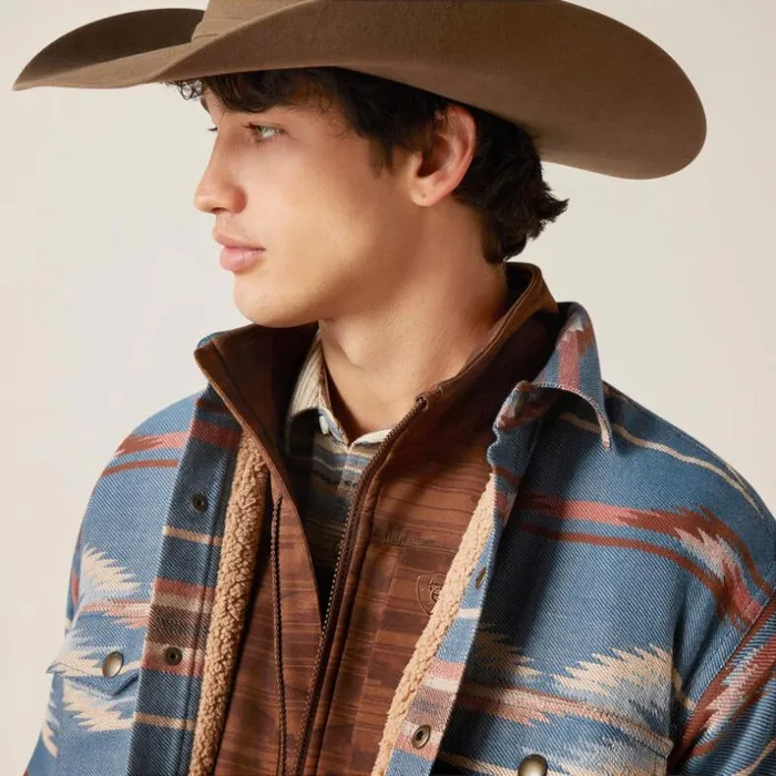 Jackets and Vests Men Ariat Retro Chimayo Shirt Jacket Sailor Blue Jackets and Vests Men Ariat Retro Chimayo Shirt Jacket Sailor Blue