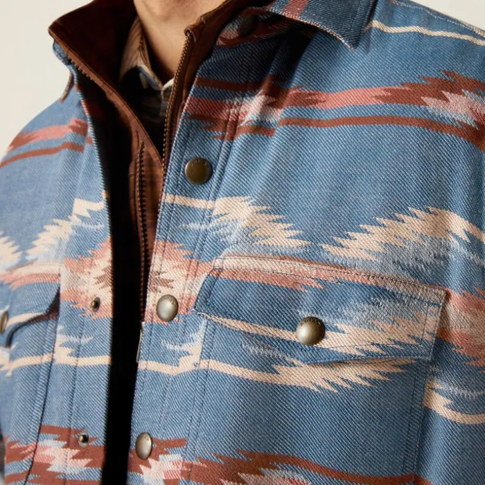 Jackets and Vests Men Ariat Retro Chimayo Shirt Jacket Sailor Blue Jackets and Vests Men Ariat Retro Chimayo Shirt Jacket Sailor Blue