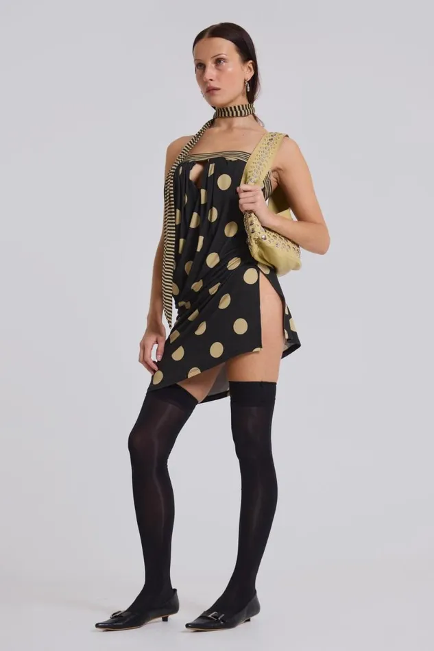 Jaded London Beach CoOrds Women Lola Strapless Mini Dress In Polkadot Stripe Polkadot
