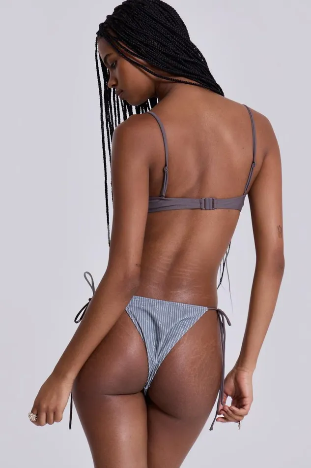 Jaded London Bikini Bottoms Women Fast Lane Micro Bikini Bottoms Grey