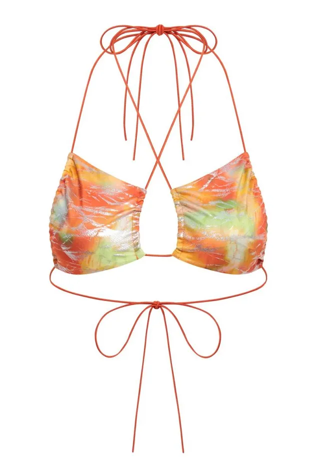 Jaded London Bikini Tops Women Iris Micro Ruched Bikini Top Multi