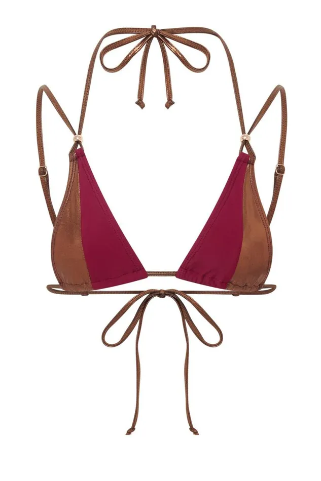 Jaded London Bikini Tops Women Luna Metallic Triangle Bikini Top
