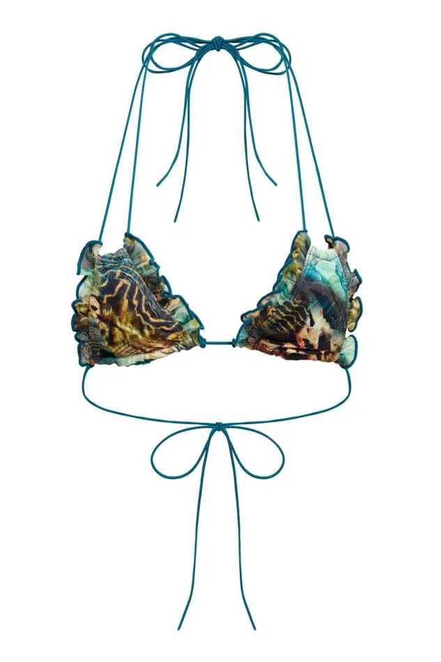 Jaded London Bikini Tops Women Oceana Ruffle Edge Triangle Bikini Top Multi