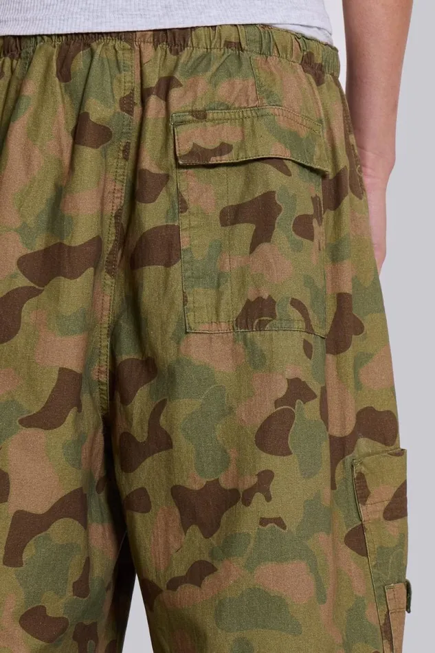 Jaded London Cargo Pants Men Duck Camo Parachute Pants Green