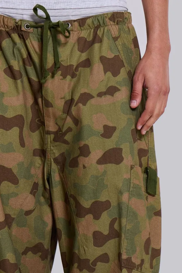 Jaded London Cargo Pants Men Duck Camo Parachute Pants Green