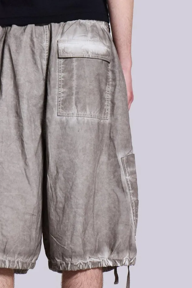 Jaded London Cargo Pants Men Stone Oil Wash Parachute Shorts Grey