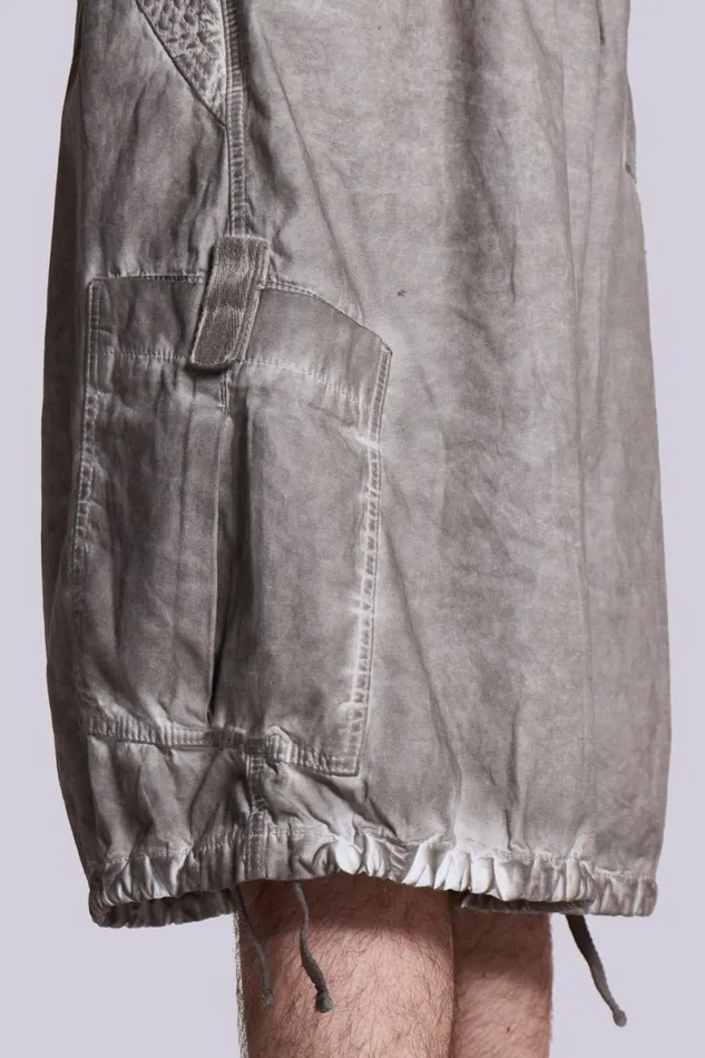 Jaded London Cargo Pants Men Stone Oil Wash Parachute Shorts Grey