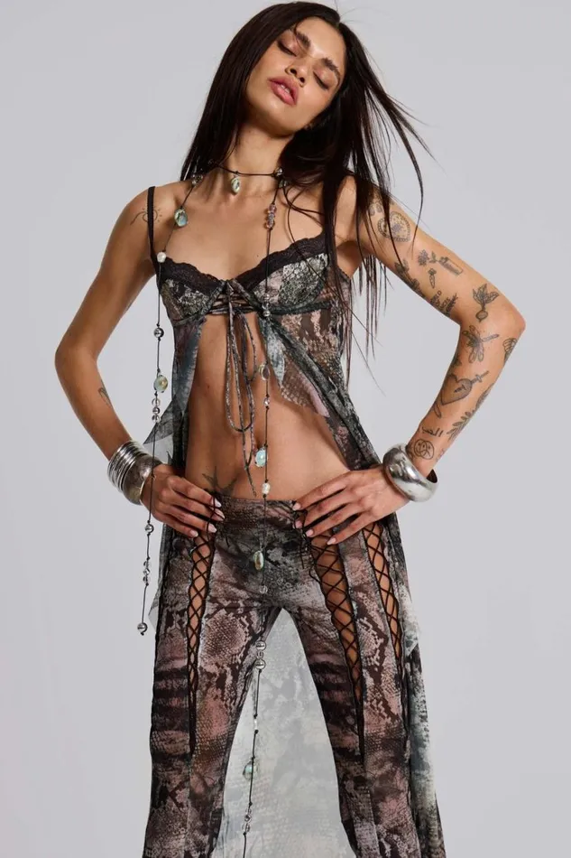 Jaded London CoOrds Women Astoria Bralette In Snake Snake