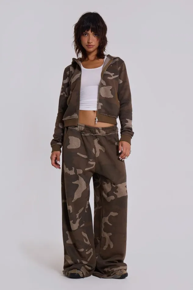 Jaded London CoOrds Women Camo Mini Monster Hoodie Green
