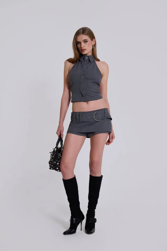 Jaded London CoOrds Women Friday Belted Suit Skort Grey