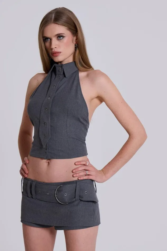 Jaded London CoOrds Women Friday Belted Suit Skort Grey