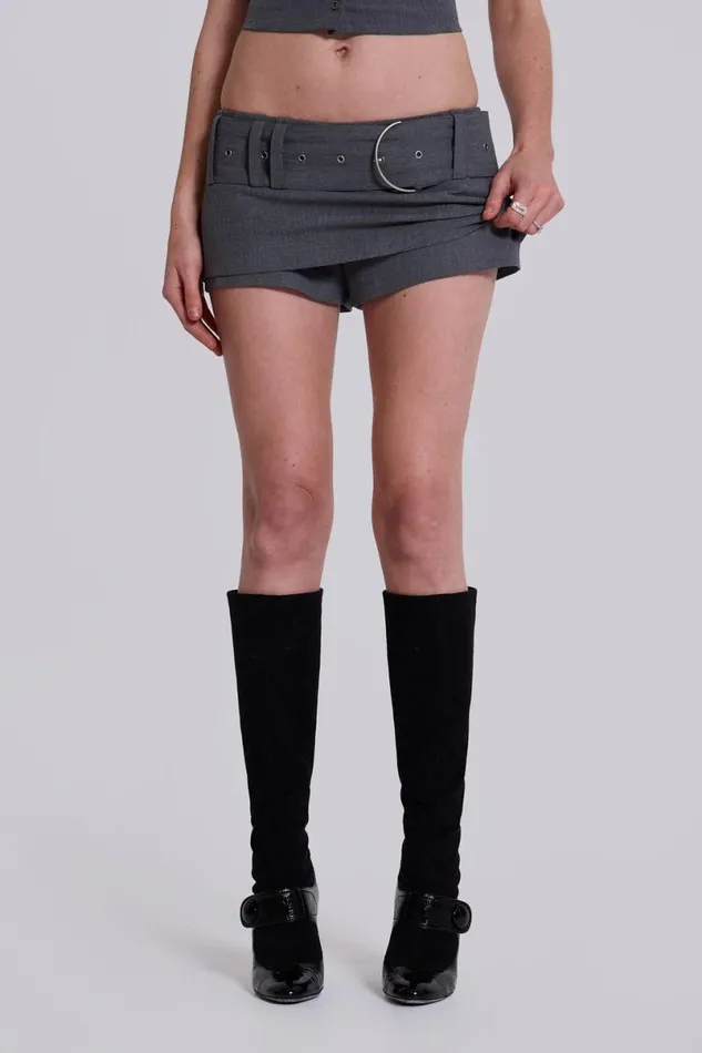 Jaded London CoOrds Women Friday Belted Suit Skort Grey