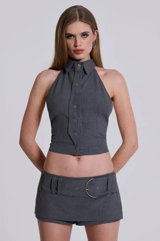 Jaded London CoOrds Women Friday Belted Suit Skort Grey