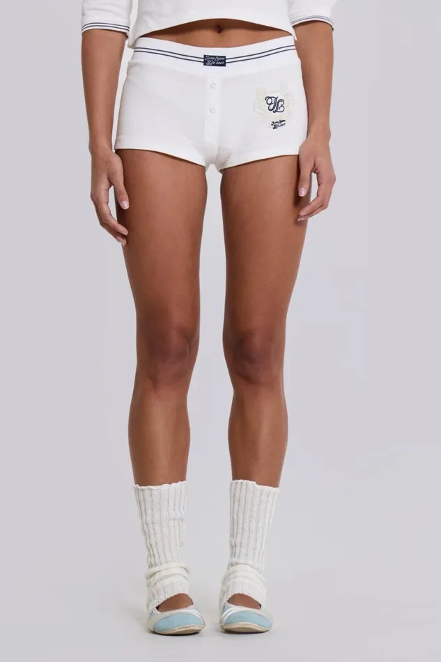 Jaded London CoOrds Women JL Boxer Shorts White