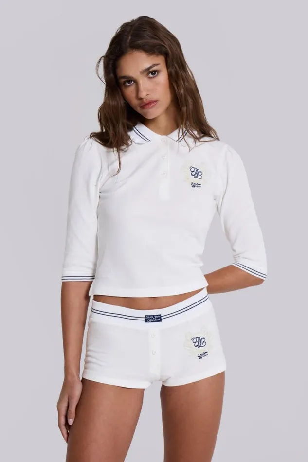 Jaded London CoOrds Women JL Boxer Shorts White