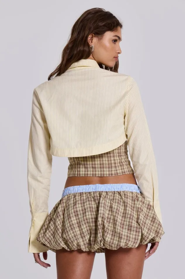 Jaded London CoOrds Women Lulu Shrug Stripe Shirt Yellow