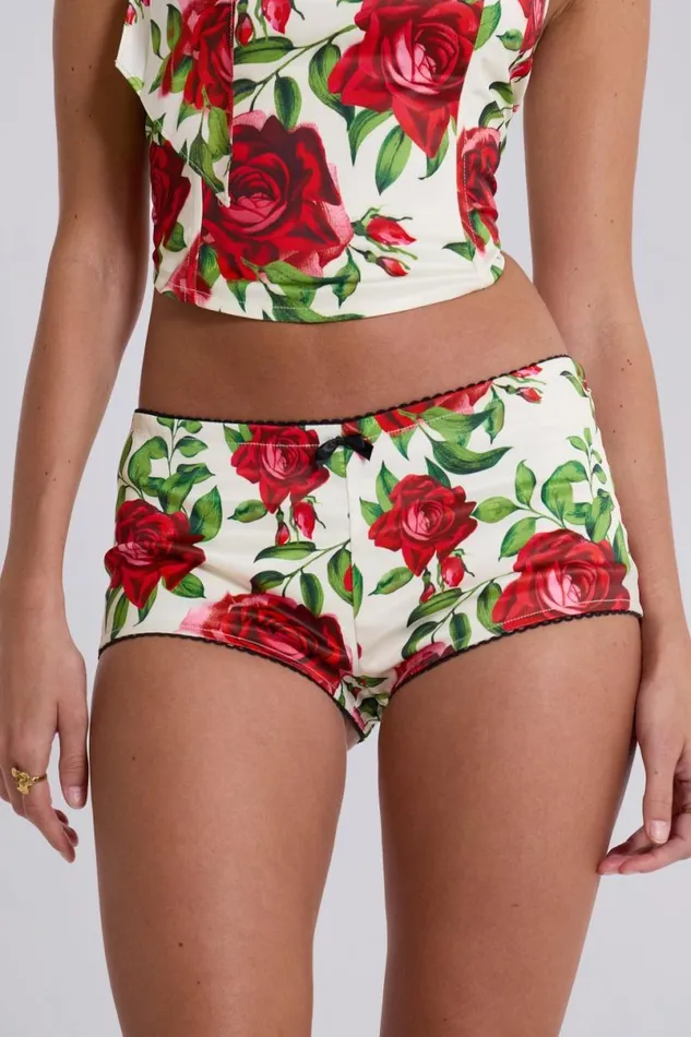 Jaded London CoOrds Women Scarlet Satin Mini Shorts Multi