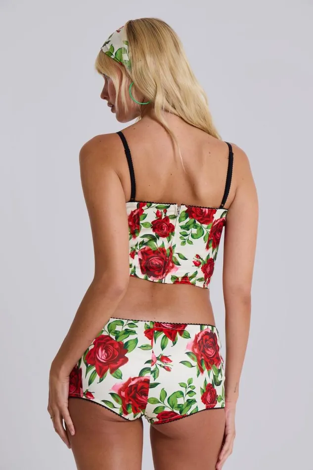 Jaded London CoOrds Women Scarlet Satin Mini Shorts Multi