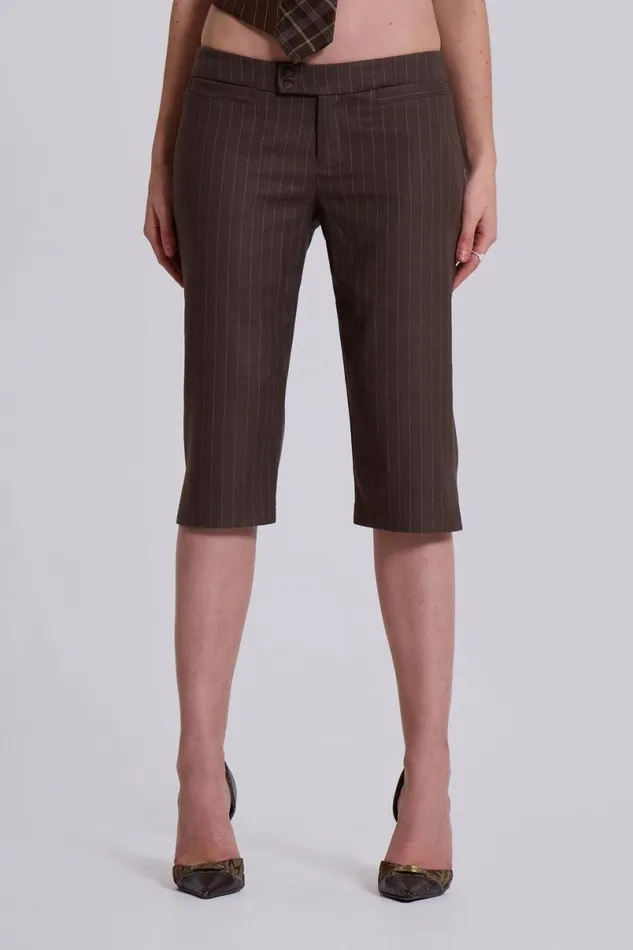 Jaded London CoOrds Women Tuesday Tailored Capri Trousers Brown