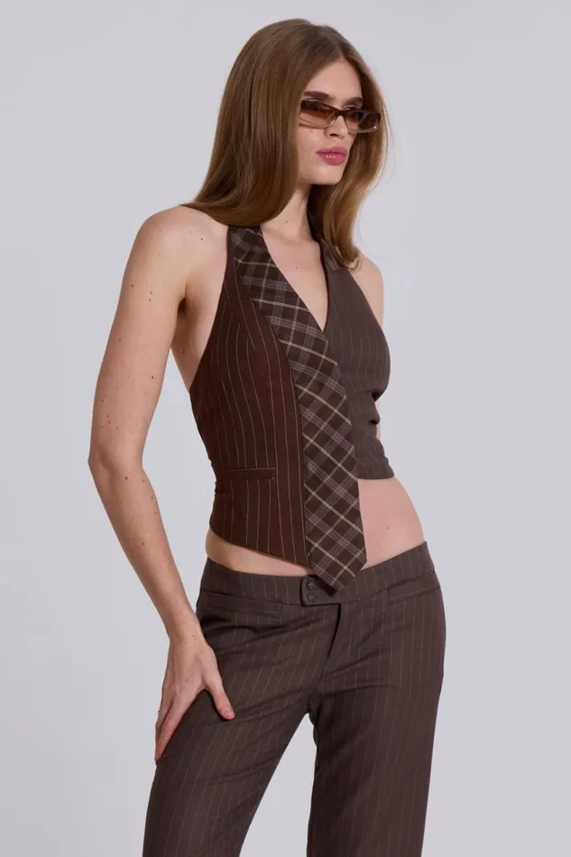 Jaded London CoOrds Women Tuesday Tailored Capri Trousers Brown