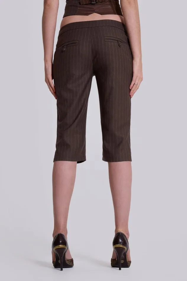 Jaded London CoOrds Women Tuesday Tailored Capri Trousers Brown