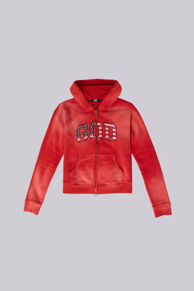 Jaded London CoOrds WomenUnisex 039GOD039 Mini Monster Hoodie Red