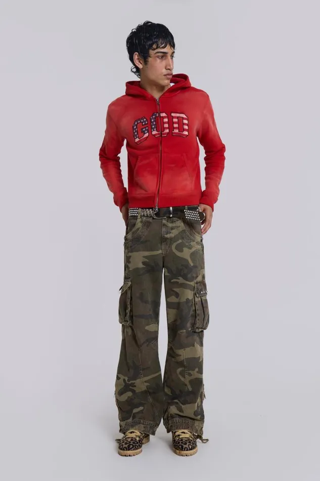 Jaded London CoOrds WomenUnisex 039GOD039 Mini Monster Hoodie Red