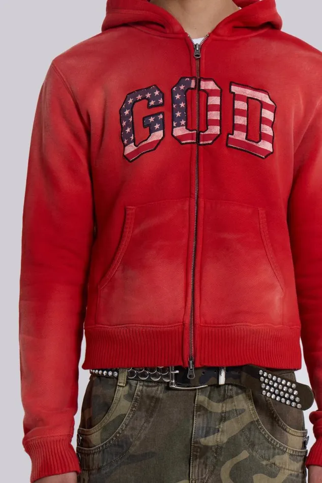 Jaded London CoOrds WomenUnisex 039GOD039 Mini Monster Hoodie Red