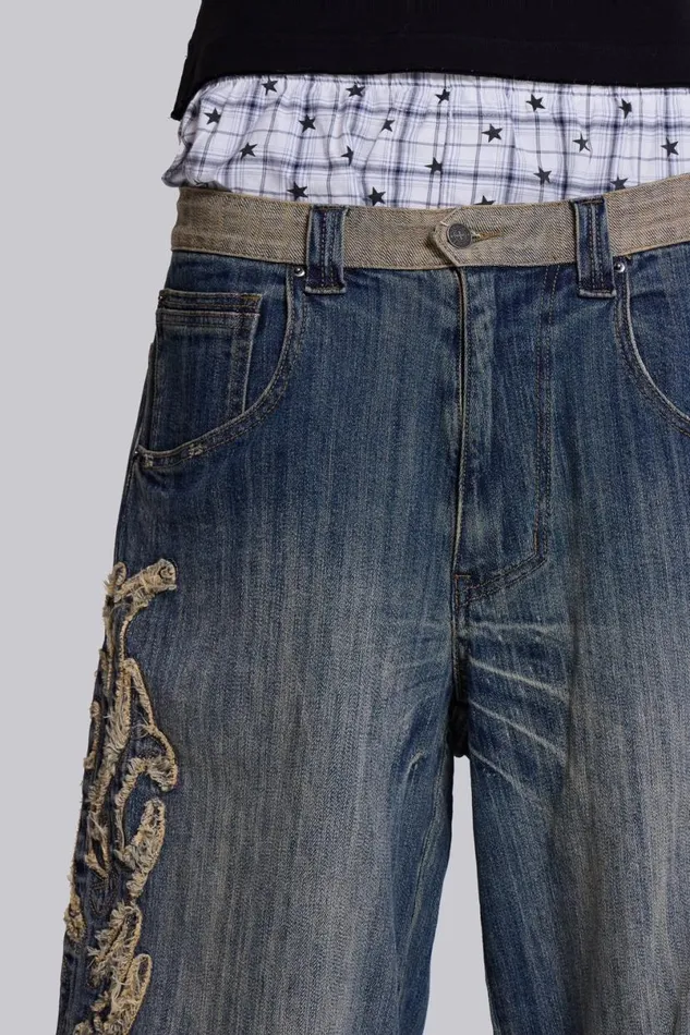Jaded London Colossus Jeans MenUnisex Applique Neo Colossus Jeans Multi