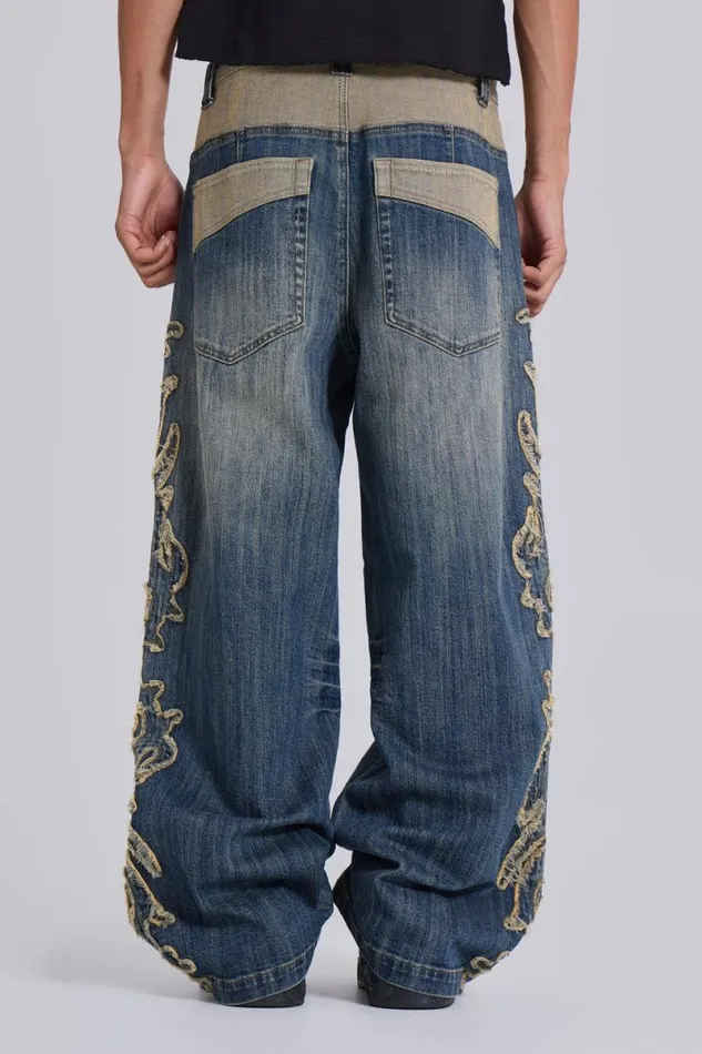 Jaded London Colossus Jeans MenUnisex Applique Neo Colossus Jeans Multi