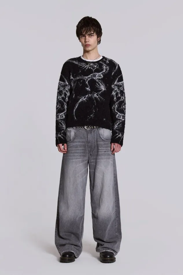 Jaded London Colossus Jeans Men Washed Grey Colossus Jeans Grey