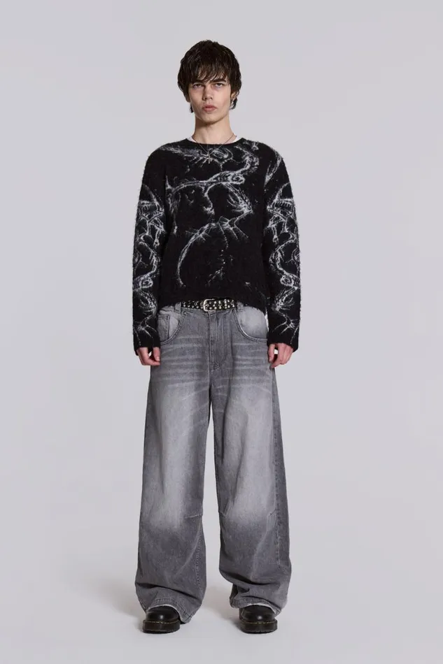 Jaded London Colossus Jeans Men Washed Grey Colossus Jeans Grey
