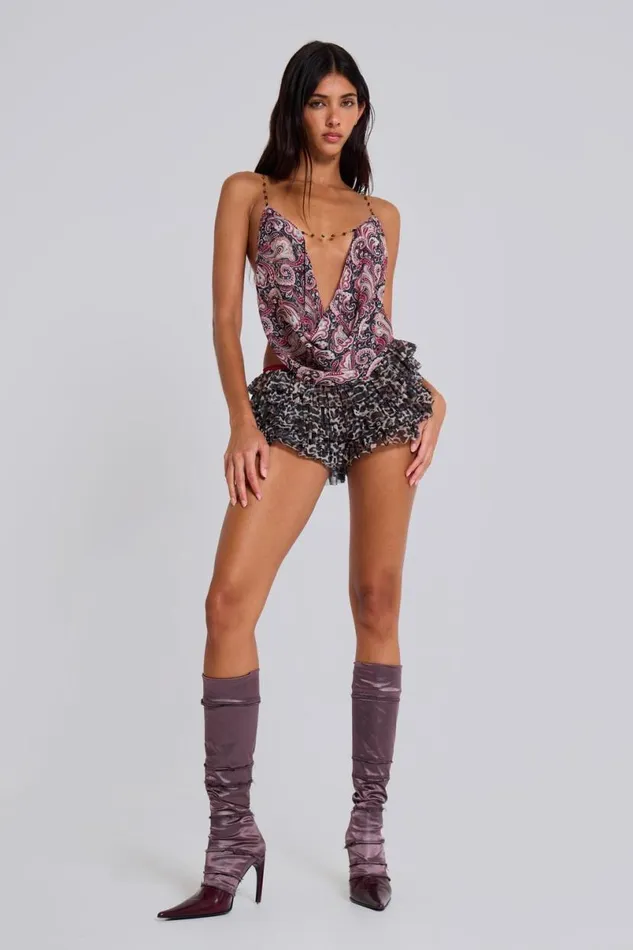Jaded London Crop Tops Women Asteria Top In Paisley Multi