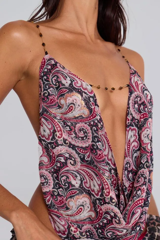 Jaded London Crop Tops Women Asteria Top In Paisley Multi
