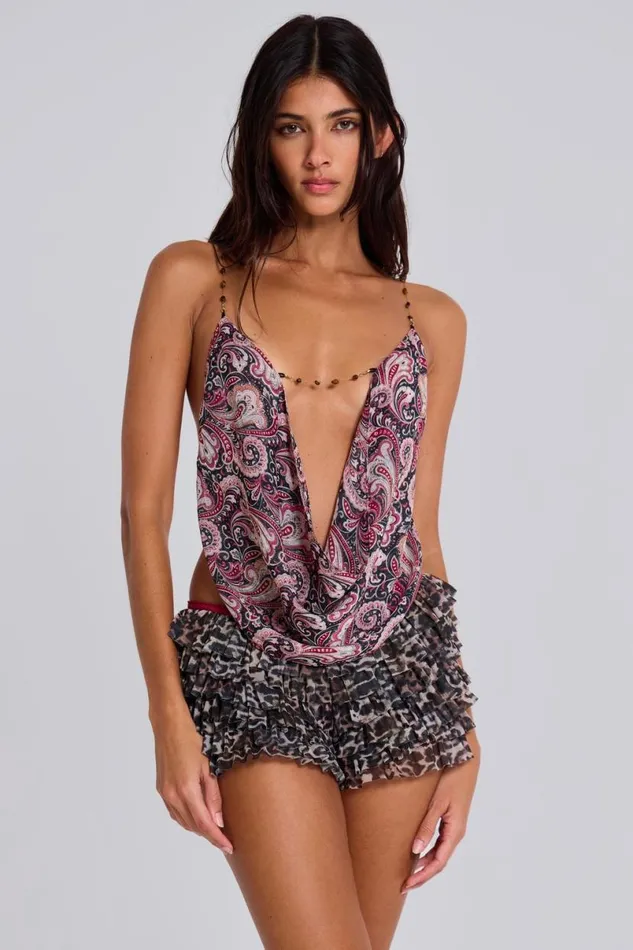 Jaded London Crop Tops Women Asteria Top In Paisley Multi