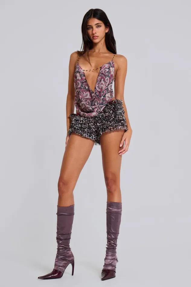 Jaded London Crop Tops Women Asteria Top In Paisley Multi