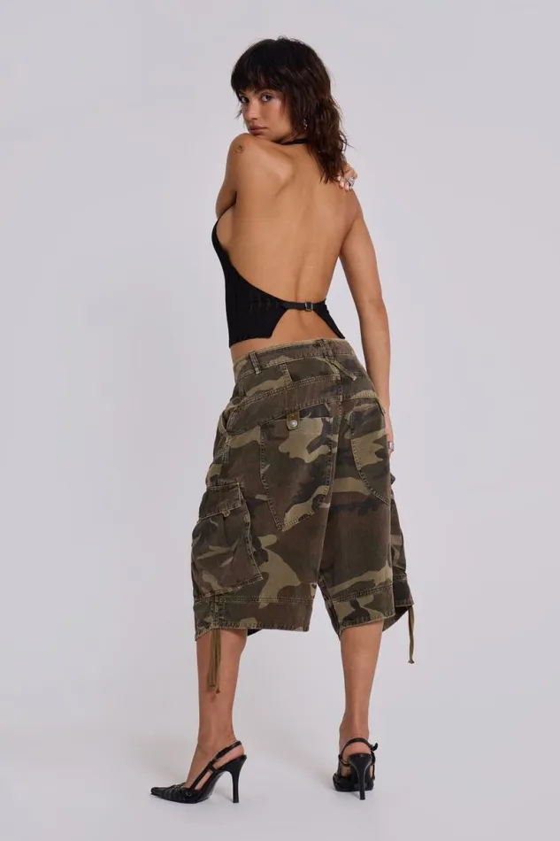 Jaded London Crop Tops Women Black Zene Backless Top Multi