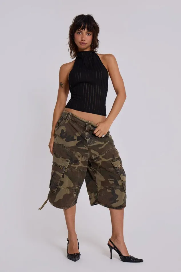 Jaded London Crop Tops Women Black Zene Backless Top Multi