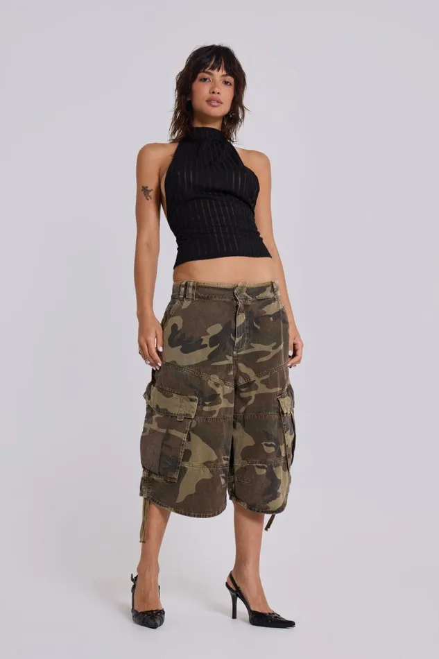 Jaded London Crop Tops Women Black Zene Backless Top Multi