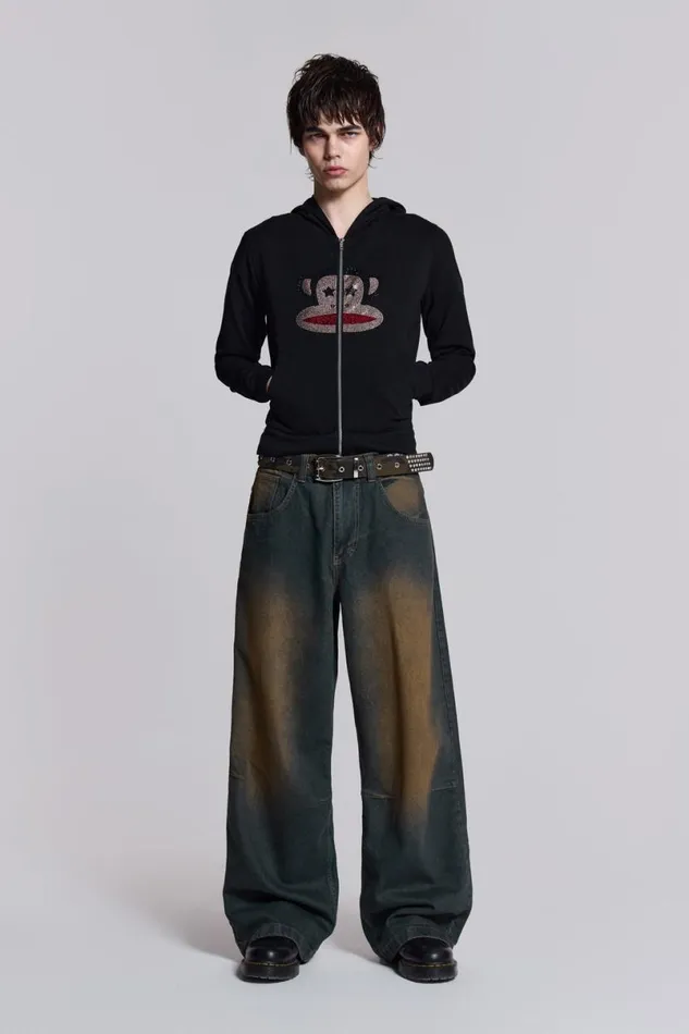 Jaded London Hoodies and Sweatshirts Men Starry Eyed Julius Hoodie Black