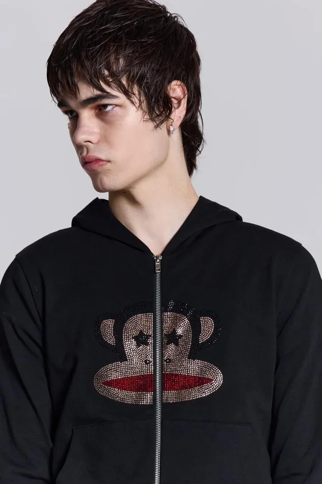 Jaded London Hoodies and Sweatshirts Men Starry Eyed Julius Hoodie Black