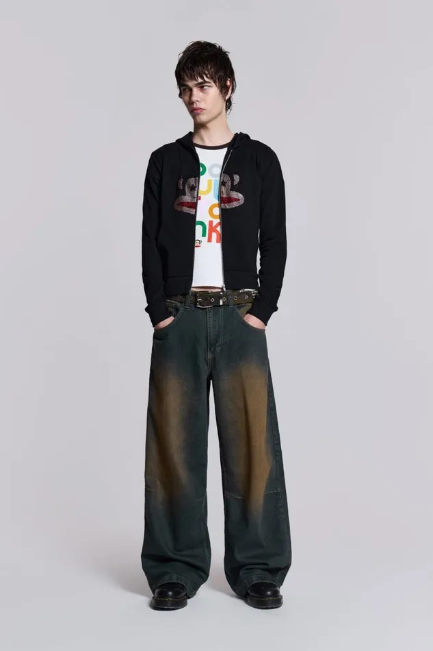 Jaded London Hoodies and Sweatshirts Men Starry Eyed Julius Hoodie Black