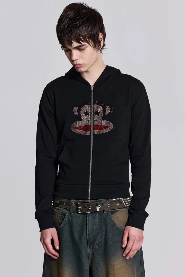 Jaded London Hoodies and Sweatshirts Men Starry Eyed Julius Hoodie Black